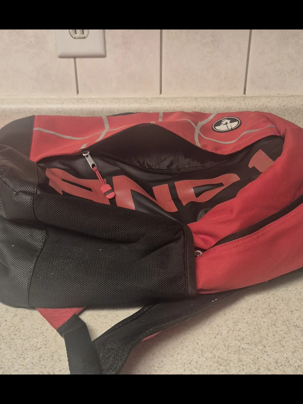And1 Black & Red Backpack Book Bag Laptop Sleeve Basketball Logo